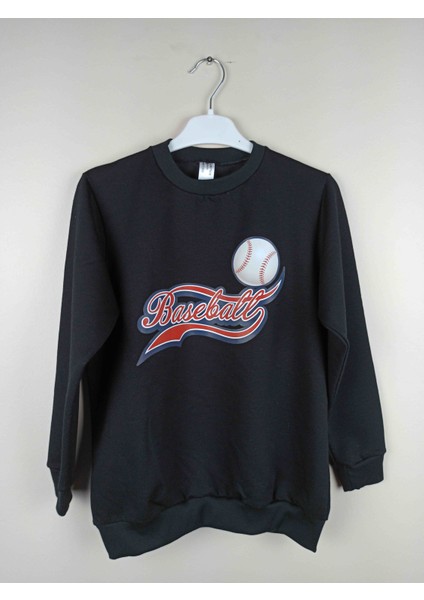 Erkek Garson Baskılı Lacivert Pamuklu Sweatshirt