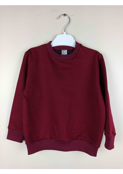 Erkek Çocuk Bordo Pamuklu Sweatshirt