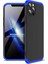 Apple iPhone 12 Pro Max Kılıf 3 Parçalı Tam Koruma Sert Mika Ays Kapak Siyah Mavi 1