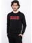 Erkek Süzine Baskılı Siyah Sweatshirt 1