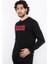 Erkek Süzine Baskılı Siyah Sweatshirt 2