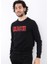 Erkek Süzine Baskılı Siyah Sweatshirt 3