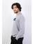 Erkek Süzine Baskılı Gri Melanj Sweatshirt 2