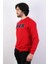 Erkek Süzine Baskılı Kırmızı Sweatshirt 2