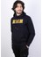 Erkek Süzine Baskılı Kapüşonlu Lacivert Sweatshirt 2