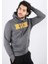 Erkek Süzine Baskılı Kapüşonlu Antrasit Melanj Sweatshirt 3