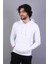 Erkek Kapüşonlu Beyaz Sweatshirt 2