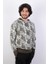 Erkek Kapüşonlu Desenli Haki Sweatshirt 1