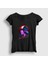 Kadın Siyah Dustin Stranger Things T-Shirt 1