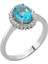 Pırlanta ve Oval Mavi Topaz Taşlı Anturaj Yüzük 0423R0047 1
