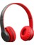 P47 Bluetooth Extra Bass Radyolu Katlanabilir Kulaklık Kırmızı 1