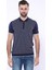Erkek Slim Fit Polo Yaka Fermuarlı Desenli Tişört 1
