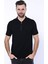 Erkek Slim Fit Polo Yaka Örme Düz Pamuk Tişört 1