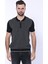 Erkek Slim Fit Polo Yaka Fermuarlı Desenli Tişört 1