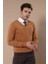 Erkek Slim Fit Desensiz Pamuk V Yaka Triko 5