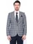 Erkek Ekose Desenli Sivri Yaka Slim Fit Ceket 2