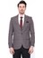 Erkek Ekose Desenli Sivri Yaka Slim Fit Ceket 1