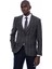 Ekose Sivri Yaka Slim Fit Taba Ceket 1