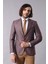 Erkek Keten Desenli Sivri Yaka Slim Fit Ceket 1