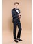 Erkek Çıkma Yaka Garnili Yelekli Slim Fit Damatlık 1