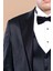 Erkek Çıkma Yaka Garnili Yelekli Slim Fit Damatlık 2