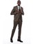 Çizgi Desen Yelekli Slim Fit Takım Elbise 2