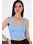 Z2001 Dewberry Kadın Krop Bluz-Mavi 1