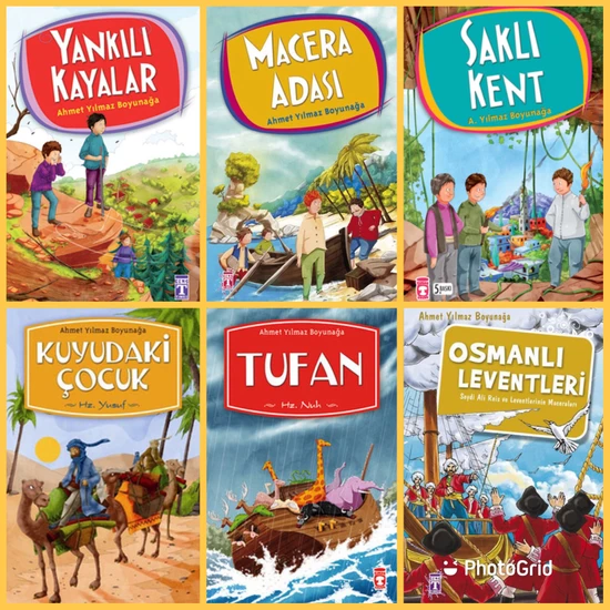 Ahmet Yılmaz Boyunağa 6'lı Kitap Seti ( Yankılı Kayalar - Macera Adası - Saklı Kent - Kuyudaki Çocuk - Tufan - Osmanlı Leventleri )