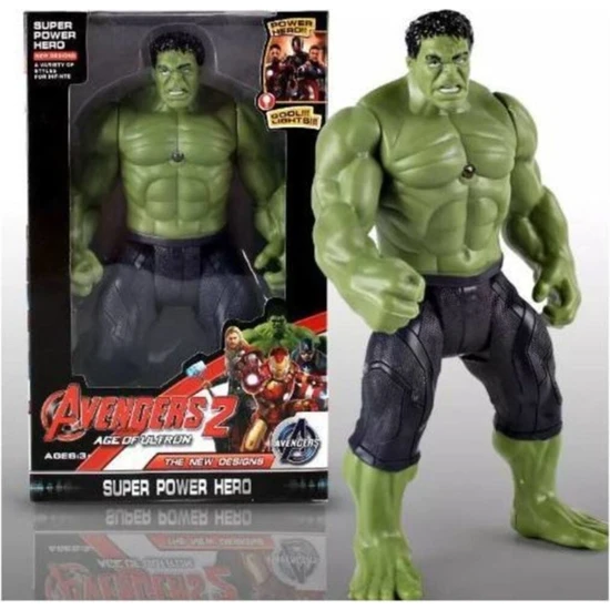 Büyük Boy Işıklı Hareketli Marvel Titan Hero Hulk Figür Yeşil Dev 30 cm