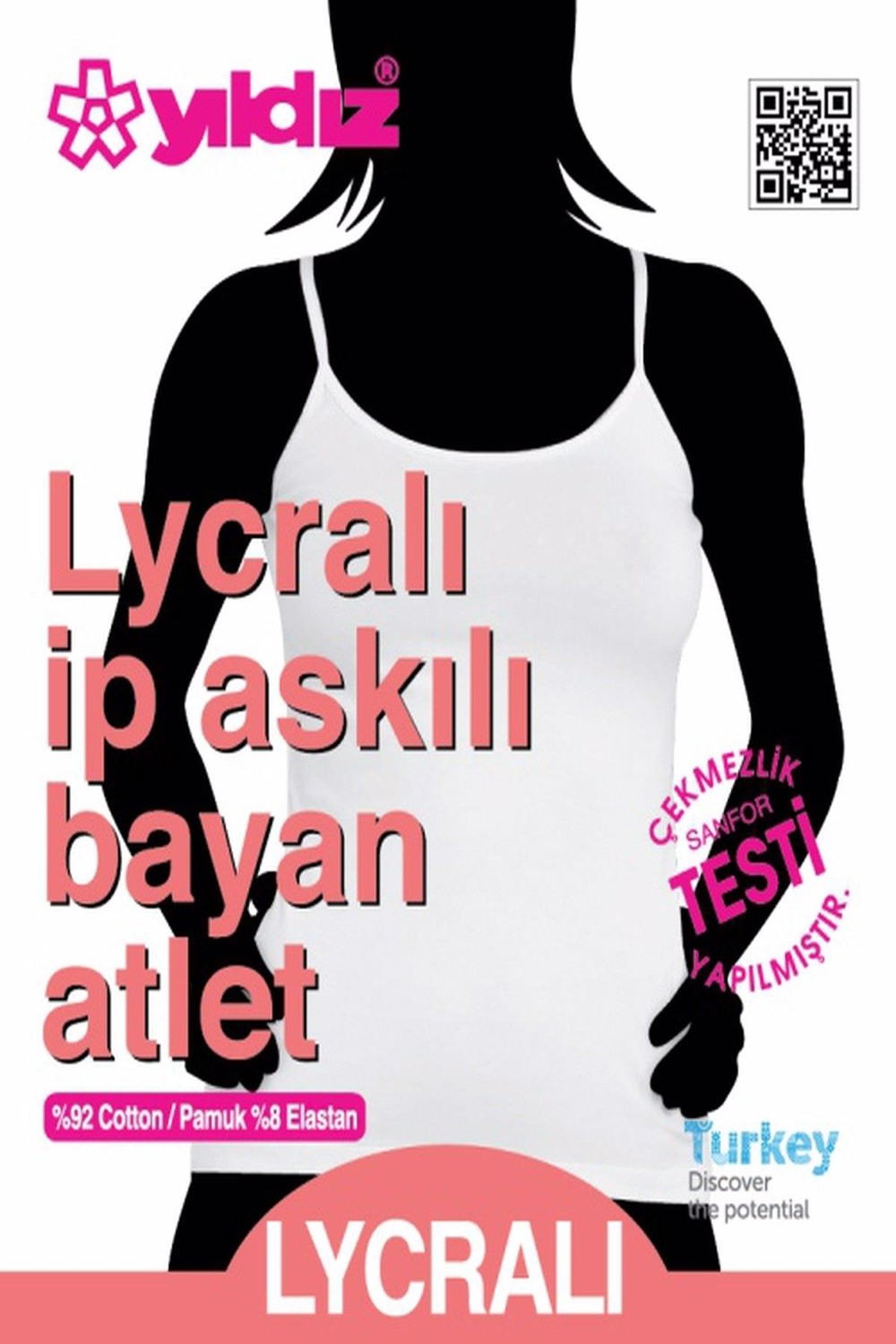 Yıldız Kadın Likralı Ip Askılı Atlet 3'lü Paket -2169-2170-2171-2172-2173-2174 görsel 3