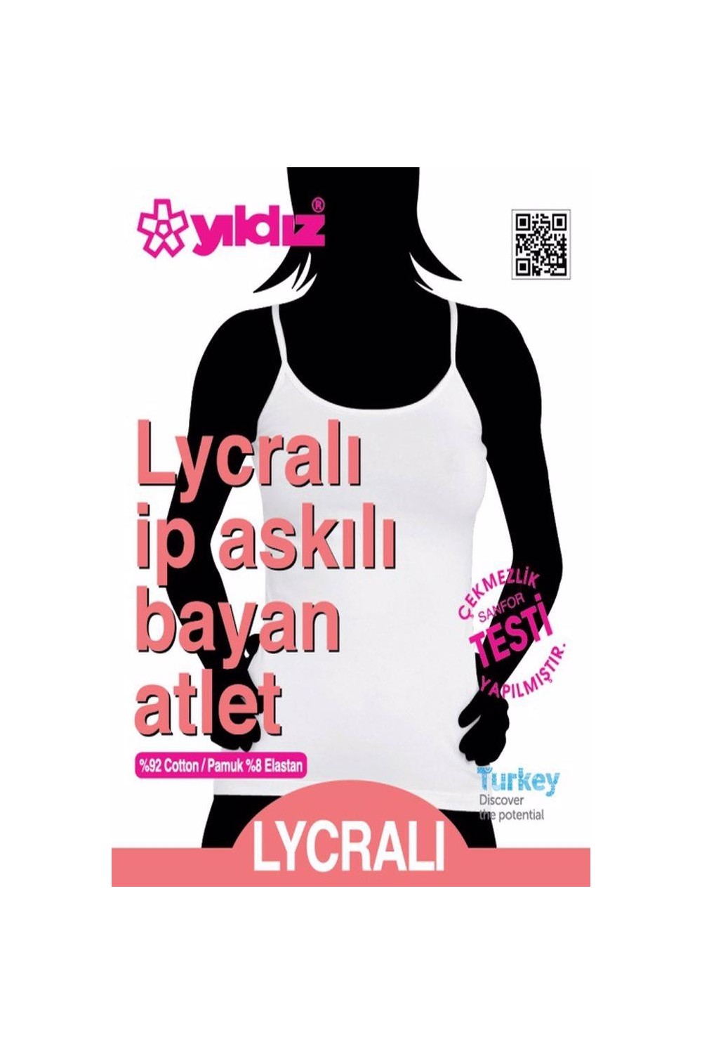 Yıldız Kadın Likralı Ip Askılı Atlet 3'lü Paket -2169-2170-2171-2172-2173-2174 görsel 4
