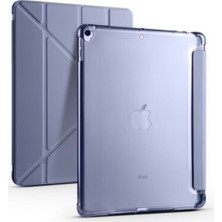 Fuchsia Apple iPad Uyumlu 10.5" 7. Nesil Kılıf Kalemlikli Premium Standlı Katlanabilir Kılıf Mor