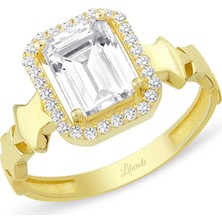 Lilarote Yıldızlı Altın Baget Yüzük
