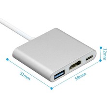 Mobitell 3in1 Type C To Hdmı USB 3.0 Type C 3.1 4K Dönüştürücü
