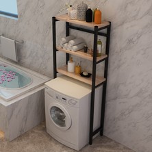 Umutpark Metal Ahşap Banyo Çamaşır Makinesi Üstü Raf Düzenleyici