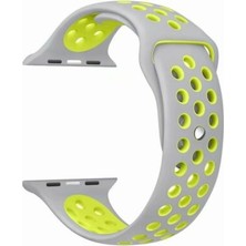 Arabulalaca Apple Watch Uyumlu 42MM Spor Kordon 42 mm Kayış Seri 1-2-3 Gri  -  Yeşil