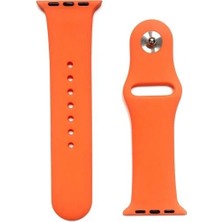 Arabulalaca Apple Watch Uyumlu 42MM Silikon Kordon 42 mm Kayış Seri 1-2-3 Turuncu