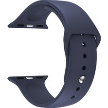 Arabulalaca Apple Watch Uyumlu 42MM Silikon Kordon 42 mm Kayış Seri 1-2-3 Lacivert