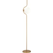 Apliqa Zeyna Eskitme Boyalı Beyaz Camlı Modern Tasarım Metal Lambader