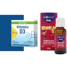 Voonka Çocuklar Için D3 Seti- D3 Vitamini 400 Iu 20 ml Sprey&damla + Venatura Kids D3 400 Iu 20 ml Damla