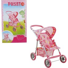 Sunman 09324 Çilek Desenli 4 Tekerlekli Puset