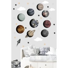 Piksel Grafik Gezegenler Çocuk Odası Duvar Sticker