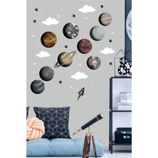 Piksel Grafik Gezegenler Çocuk Odası Duvar Sticker