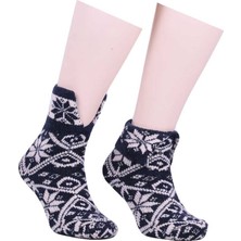 Sara Donna Desenli Yün Çorap 530 | Lacivert