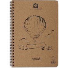 Alex Schoeller A4 Spiralli Sert Kapak 80 Yaprak Kraft Defter - Kareli