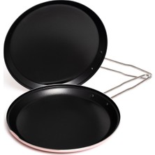 Papilla Balık Menemen Krep Tavası Kapaklı 28 cm Pembe