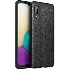 Kilifone - Galaxy A02 - Kılıf Deri Görünümlü Auto Focus Karbon Niss Silikon Kapak