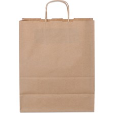 Paketleme Tezgahı 18*24*8 Kraft Saplı Kağıt Çanta 25 Adet
