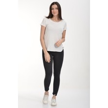 Cotton Candy Yağlı Yıkama Kısa Kol Tişört - Ekru Ekru - L