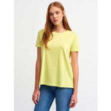 Dilvin 3471 Bisiklet Yaka Basic T-Shirt-Lime